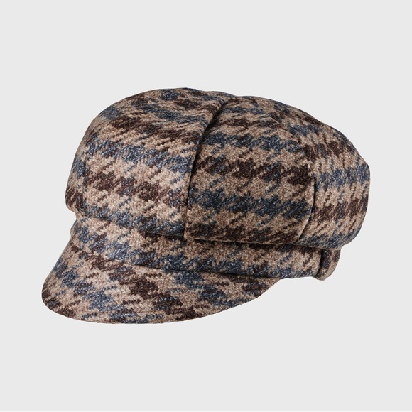 mjm Other - MJM Since 1829 Italian Virgin Wool Houndstooth Newsboy Cap